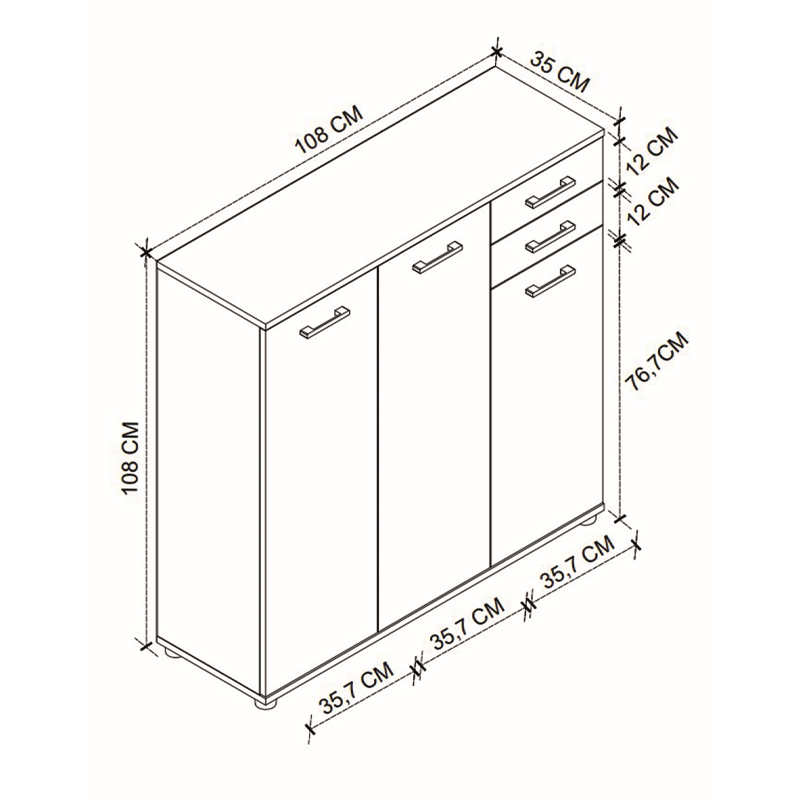 Παπουτσοθήκη - ντουλάπι Polly Megapap χρώμα pine oak 108x35x108εκ.