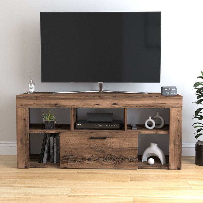 Έπιπλο τηλεόρασης Midili Megapap χρώμα καπνιστή καρυδιά 135x42x60,7εκ.