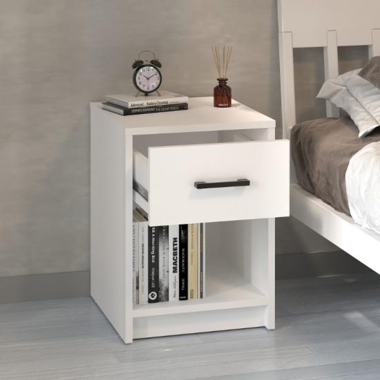 Κομοδίνο Scoty Megapap χρώμα λευκό 40,2x35,3x55εκ. Κομοδίνο Scoty Megapap χρώμα λευκό 40,2x35,3x55εκ.