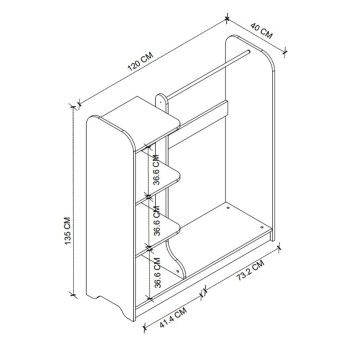 Έπιπλο εισόδου Rozesme Megapap χρώμα pine oak 120x40x135εκ.