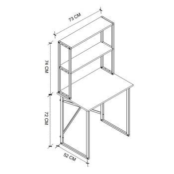 Γραφείο εργασίας Pope Megapap χρώμα pine oak 73x52x146εκ.