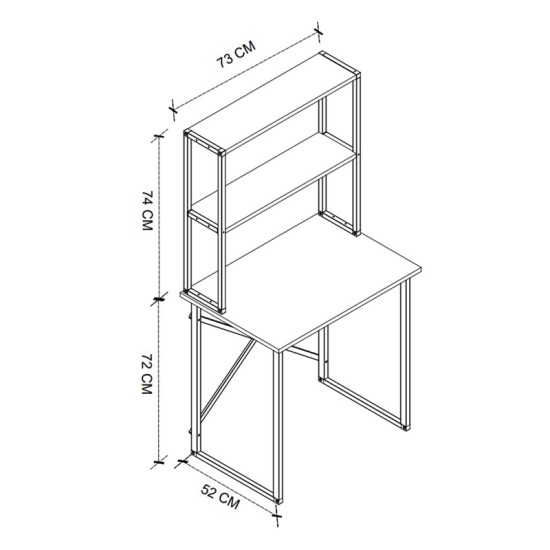 Γραφείο εργασίας Pope Megapap χρώμα pine oak 73x52x146εκ. Γραφείο εργασίας Pope Megapap χρώμα pine oak 73x52x146εκ.
