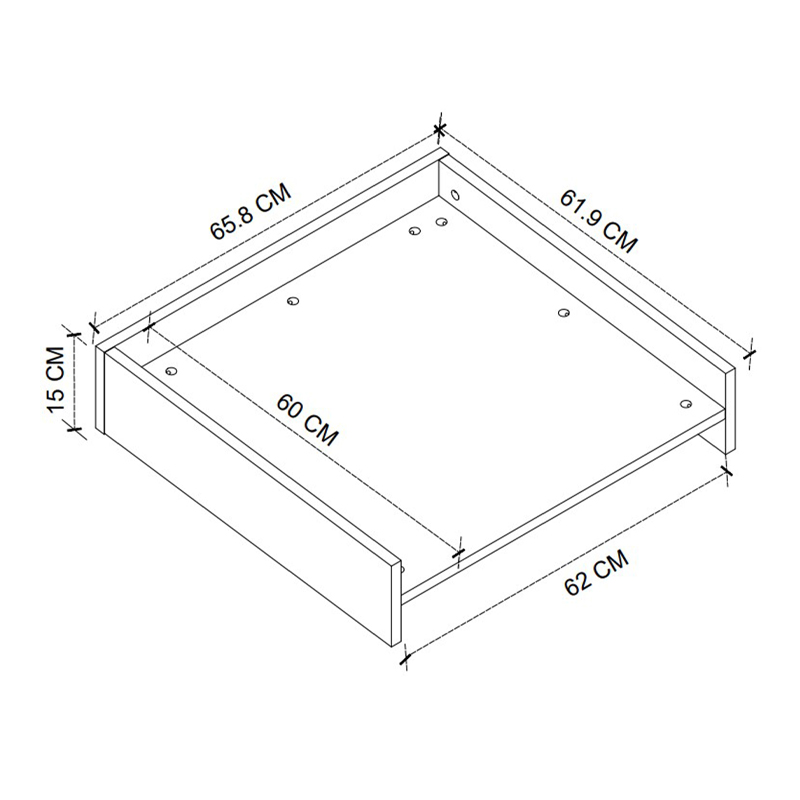 Βάση στήριξης πλυντηρίου - στεγνωτηρίου Sunta Megapap χρώμα λευκό 65,8x61,9x15εκ.