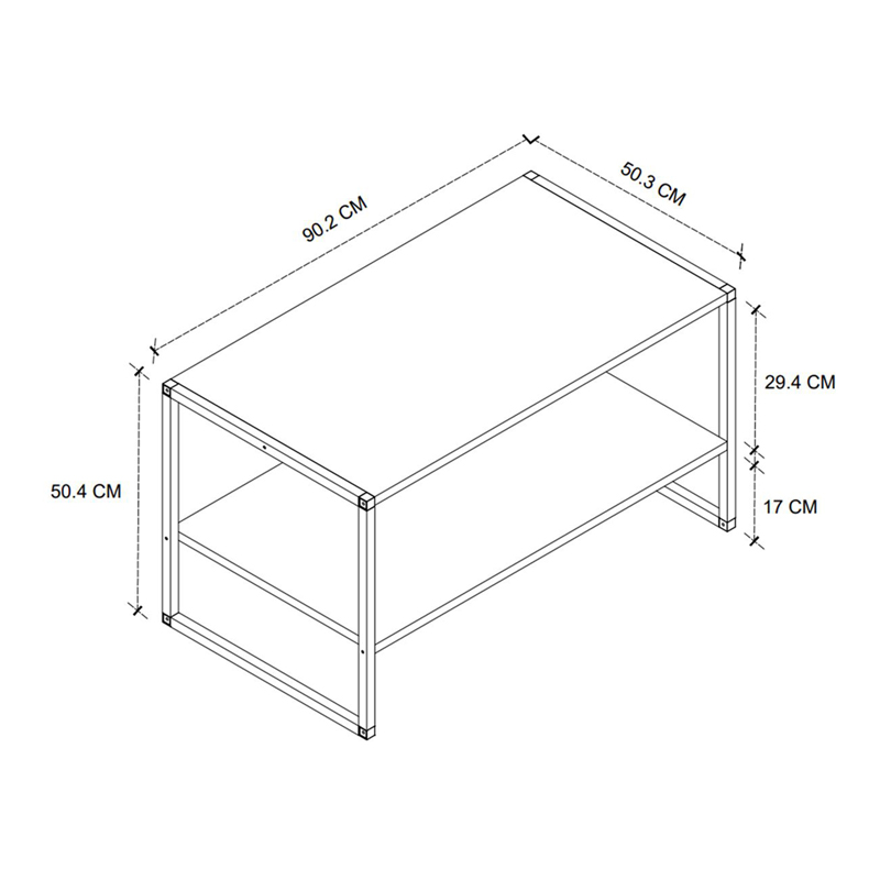 Τραπεζάκι σαλονιού Giza Megapap χρώμα rustic καρυδί 90,2x50,3x50,4εκ.