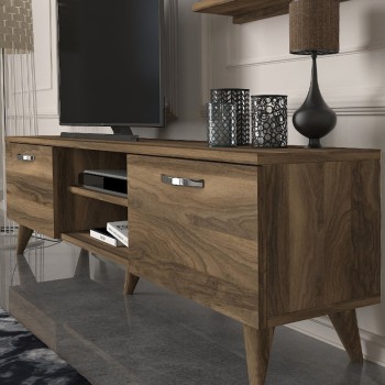 Έπιπλο τηλεόρασης Colin Megapap χρώμα καρυδί 150x29,5x40,6εκ.