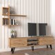 Σύνθεση τηλεόρασης Salerno Megapap από μελαμίνη χρώμα sapphire oak 180x35x51εκ. Σύνθεση τηλεόρασης Salerno Megapap από μελαμίνη χρώμα sapphire oak 180x35x51εκ.