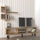 Σύνθεση τηλεόρασης Salerno Megapap από μελαμίνη χρώμα sapphire oak 180x35x51εκ. Σύνθεση τηλεόρασης Salerno Megapap από μελαμίνη χρώμα sapphire oak 180x35x51εκ.