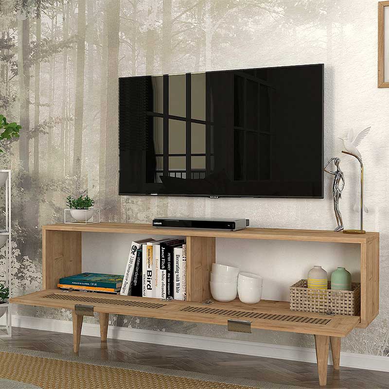 Έπιπλο τηλεόρασης Sirona Megapap χρώμα sapphire oak 140x30x55εκ.