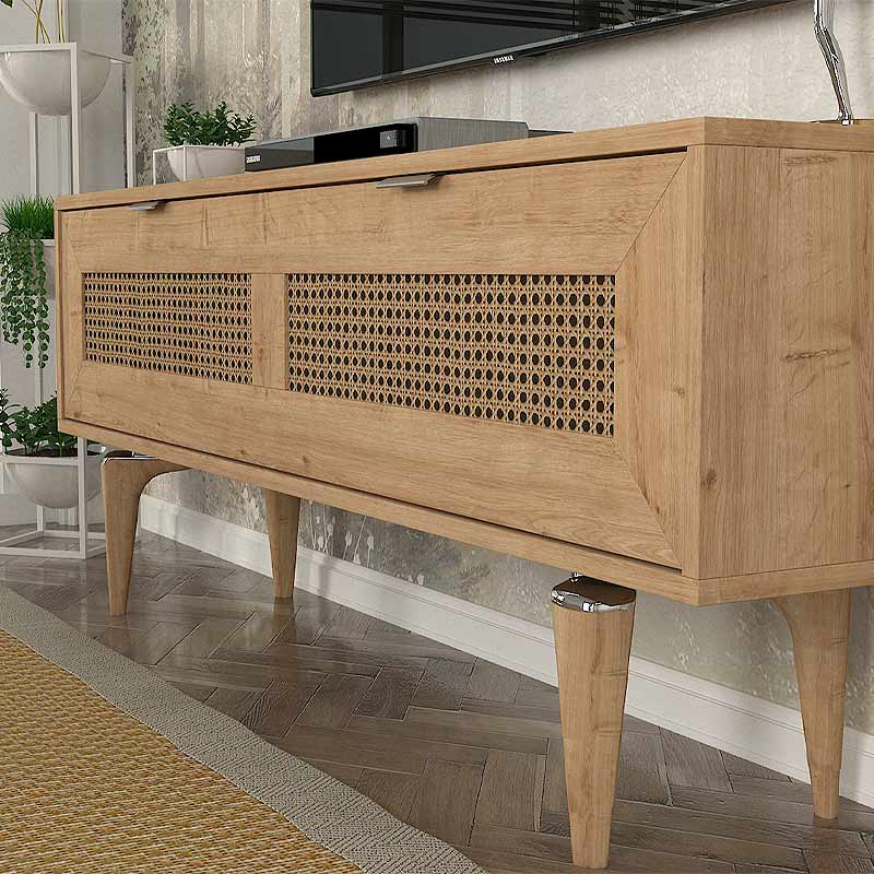 Έπιπλο τηλεόρασης Sirona Megapap χρώμα sapphire oak 140x30x55εκ.