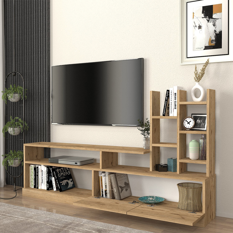 Σύνθεση τηλεόρασης Pesaro Megapap χρώμα sepet oak 165x25x91,3εκ.