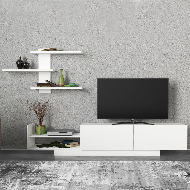 Σύνθεση τηλεόρασης Egemen Megapap χρώμα λευκό 180x32x40εκ.