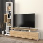 Σύνθεση τηλεόρασης Tulip Megapap χρώμα λευκό - sepet oak 160x29,5x160εκ.