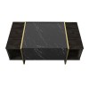 Τραπεζάκι σαλονιού Veyron Megapap χρώμα μαύρο rebab - μαύρο εφέ μαρμάρου 104x60x37,3εκ.