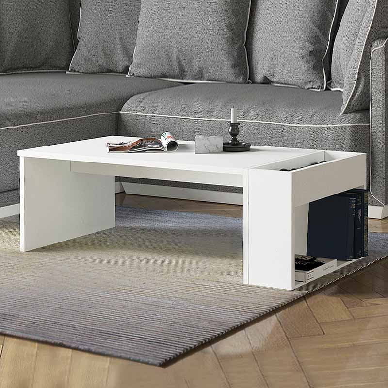 Τραπεζάκι σαλονιού View Megapap χρώμα λευκό 95x50x34εκ.