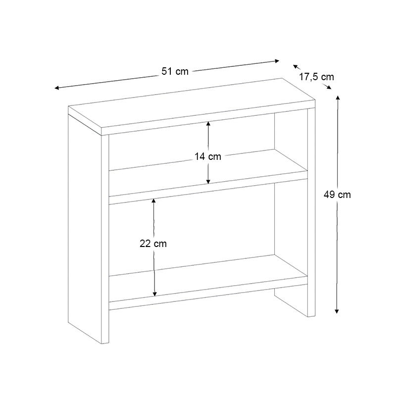 Τραπεζάκι βοηθητικό Silvanus Megapap χρώμα sapphire oak 51x17,5x49εκ.