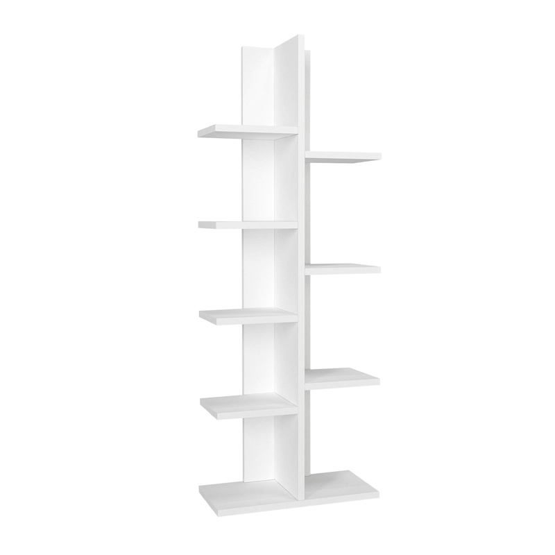 Βιβλιοθήκη Tree Megapap χρώμα λευκό 45x21,4x121,8εκ.