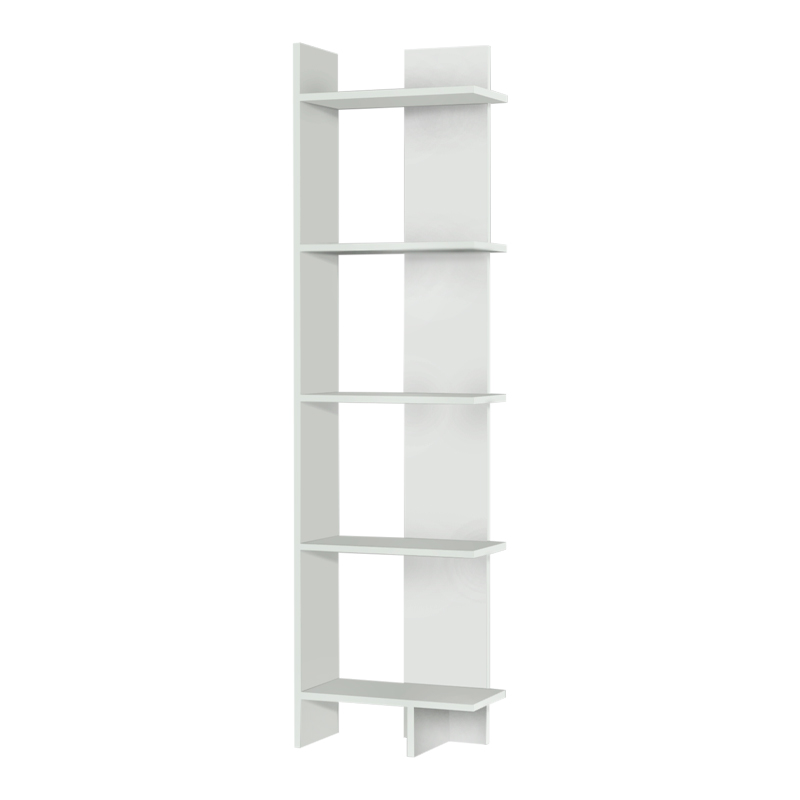 Βιβλιοθήκη Perla Megapap χρώμα λευκό 48x22x170εκ.