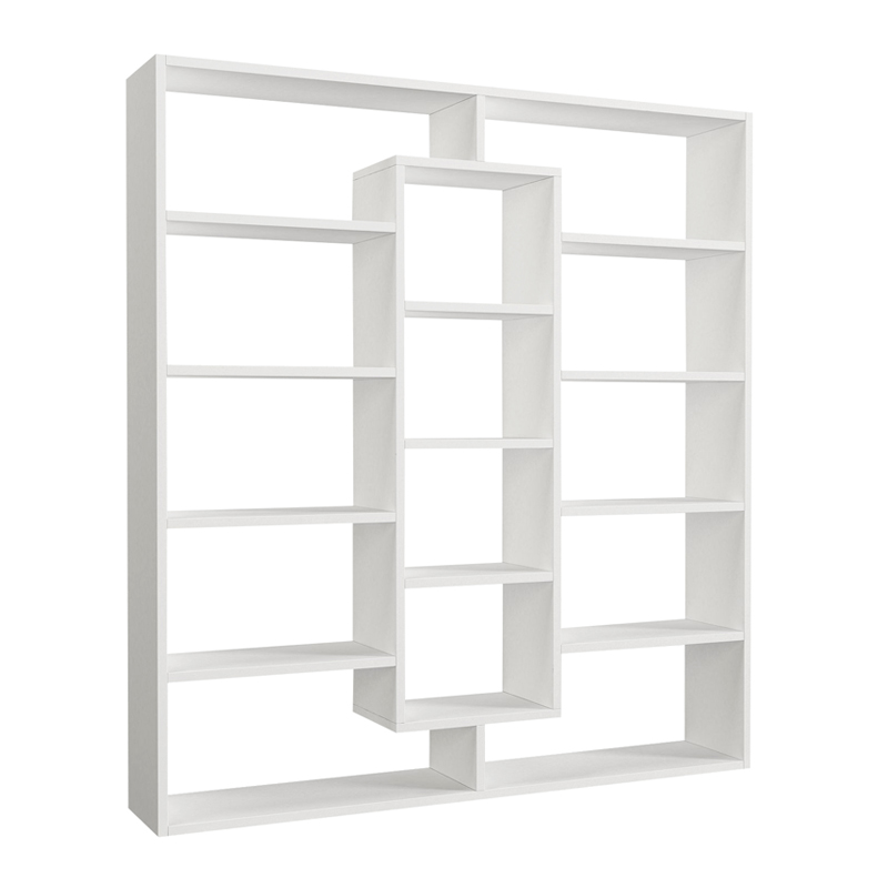 Βιβλιοθήκη Ample Megapap χρώμα λευκό 125x22x135,7εκ.