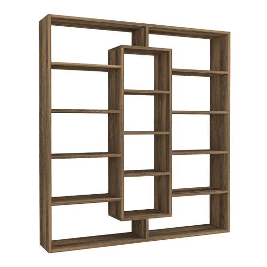 Βιβλιοθήκη μελαμίνης Ample Megapap χρώμα καρυδί 125x22x135,7εκ. Βιβλιοθήκη μελαμίνης Ample Megapap χρώμα καρυδί 125x22x135,7εκ.