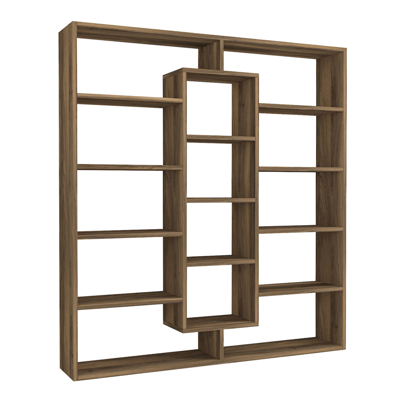 Βιβλιοθήκη Ample Megapap χρώμα καρυδί 125x22x135,7εκ.