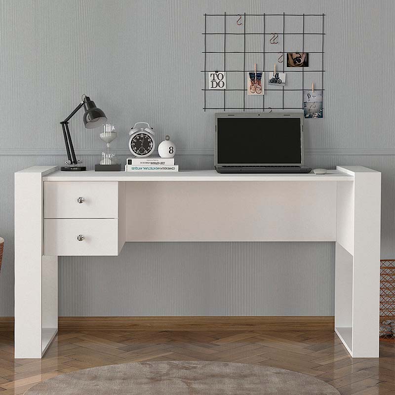 Γραφείο εργασίας Fernando Megapap χρώμα λευκό 158,4x60x72,2εκ.