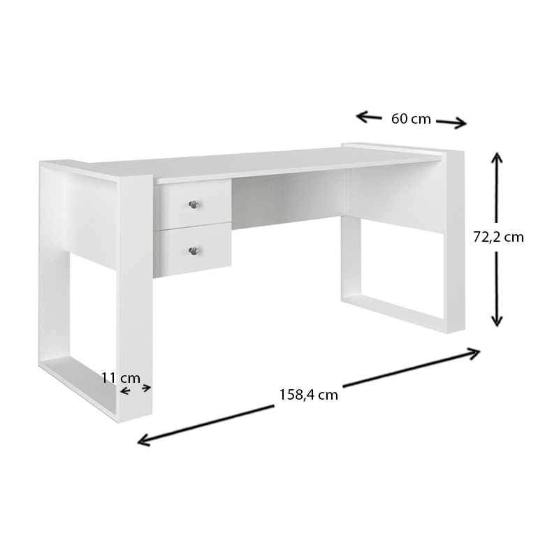 Γραφείο εργασίας Fernando Megapap χρώμα λευκό 158,4x60x72,2εκ.