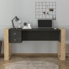 Γραφείο εργασίας Fernando Megapap χρώμα ανθρακί - sapphire oak 158,4x60x72,2εκ.
