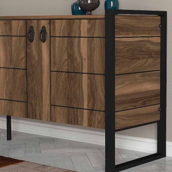 Μπουφές Ursula Megapap χρώμα καρυδί 180x40x77,6εκ.