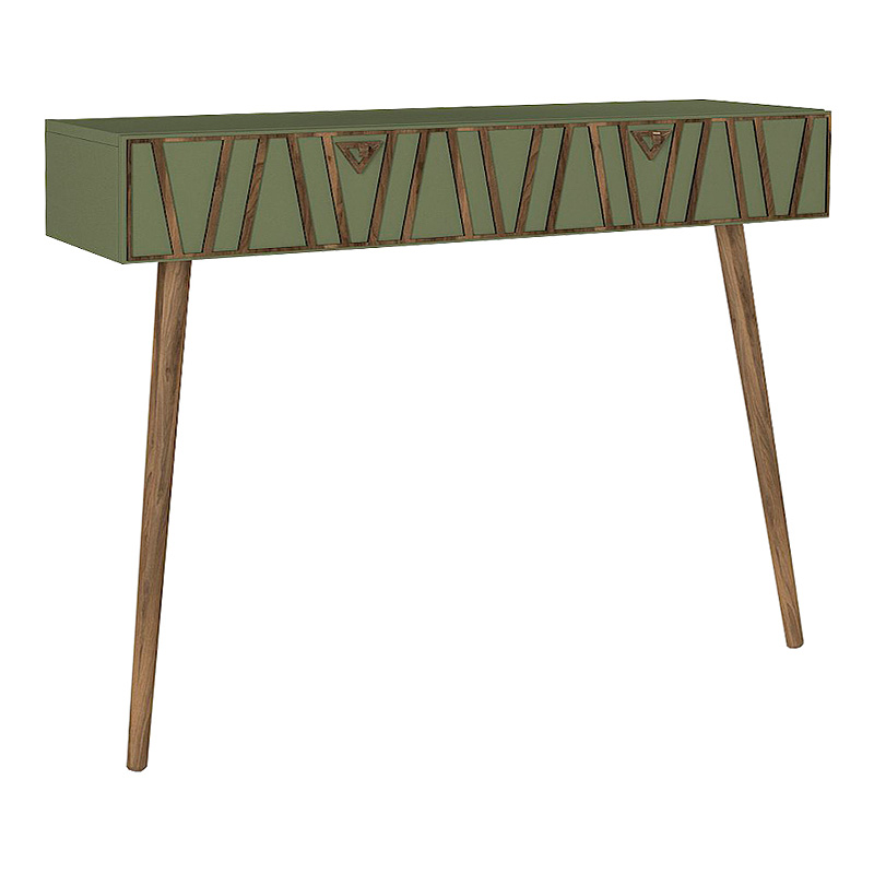 Κονσόλα επιτοίχια Forest Megapap χρώμα λαδί - καρυδί 120x35x89,3εκ.