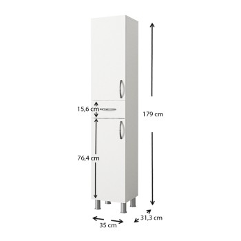 Ντουλάπι κουζίνας - μπάνιου Selina Megapap χρώμα λευκό 35x31x179εκ.