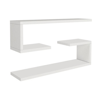 Ραφιέρα τοίχου Jenika Megapap 2 τεμαχίων χρώμα λευκό 60x14,5x18εκ.