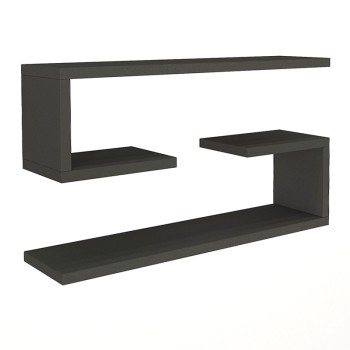 Ραφιέρα τοίχου Jenika Megapap 2 τεμαχίων χρώμα ανθρακί 60x14,5x18εκ.