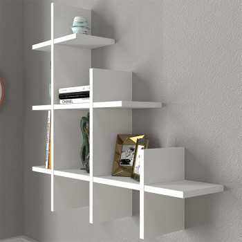 Ραφιέρα τοίχου Juke Megapap χρώμα λευκό 81,8x18x80εκ.