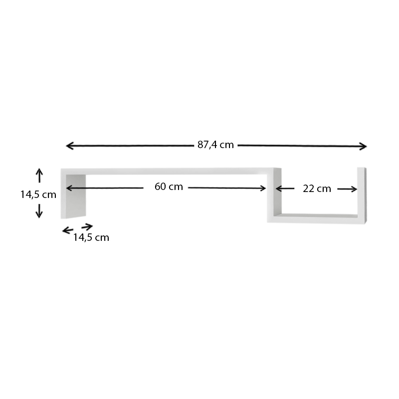Ραφιέρα τοίχου Happy Megapap χρώμα λευκό 87,4x14,5x14,5εκ.