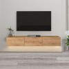 Έπιπλο τηλεόρασης επιτοίχιο Damla Megapap με LED χρώμα sapphire oak 180x29,5x29,5εκ.