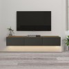 Έπιπλο τηλεόρασης επιτοίχιο Damla Megapap με LED χρώμα sapphire oak - ανθρακί 180x29,5x29,5εκ.