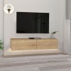 Έπιπλο τηλεόρασης επιτοίχιο Aristo Megapap με LED χρώμα sapphire oak 135x31,6x25εκ.