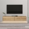 Έπιπλο τηλεόρασης επιτοίχιο Aristo Megapap με LED χρώμα sapphire oak 135x31,6x25εκ.