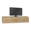 Έπιπλο τηλεόρασης επιτοίχιο Aristo Megapap με LED χρώμα sapphire oak 135x31,6x25εκ.