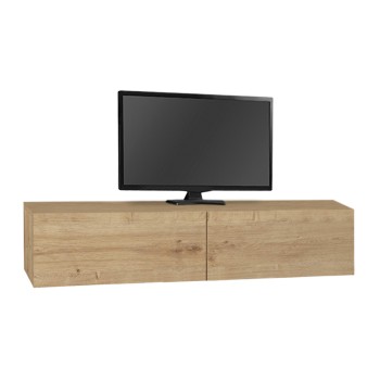 Έπιπλο τηλεόρασης επιτοίχιο Aristo Megapap με LED χρώμα sapphire oak 135x31,6x25εκ.