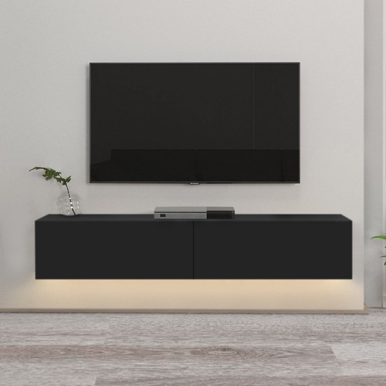 Έπιπλο τηλεόρασης επιτοίχιο Aristo Megapap με LED χρώμα μαύρο 135x31,6x25εκ. Έπιπλο τηλεόρασης επιτοίχιο Aristo Megapap με LED χρώμα μαύρο 135x31,6x25εκ.