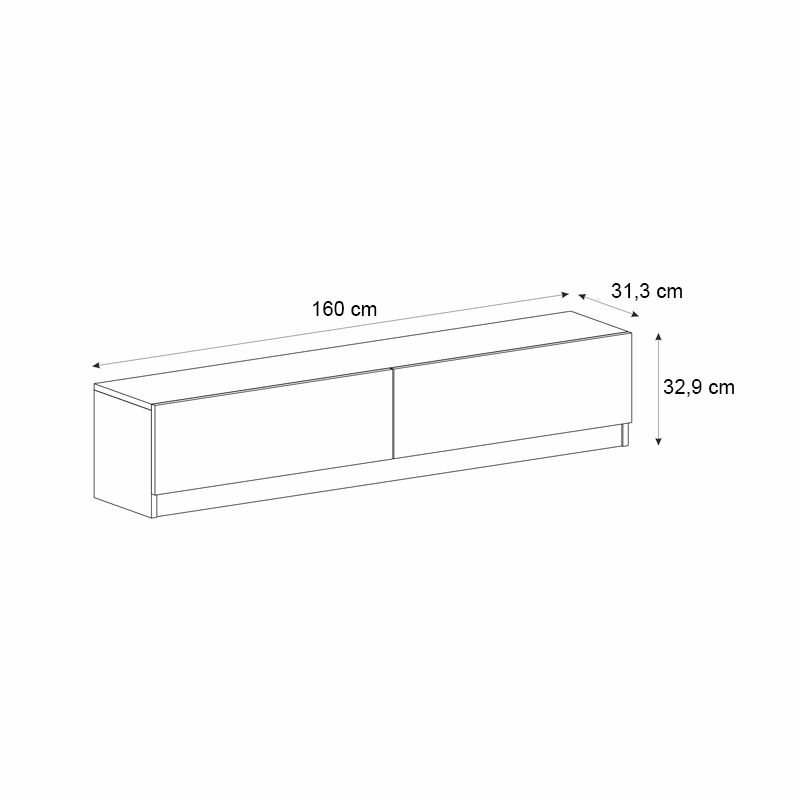 Έπιπλο τηλεόρασης Ahenk Megapap χρώμα καρυδί 160x31,3x32,9εκ.