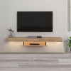 Έπιπλο τηλεόρασης επιτοίχιο Albares Megapap με LED χρώμα sapphire oak 150x29,6x22εκ.