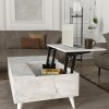 Τραπεζάκι σαλονιού Roy Megapap με σερβιτόρο χρώμα λευκό εφέ μαρμάρου 121x69x40εκ.
