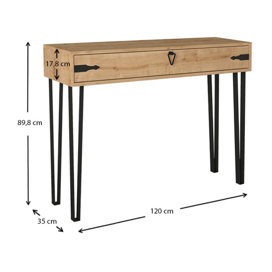 Κονσόλα μελαμίνης Cenova Megapap χρώμα sapphire oak 120x35x89,8εκ. Κονσόλα μελαμίνης Cenova Megapap χρώμα sapphire oak 120x35x89,8εκ.