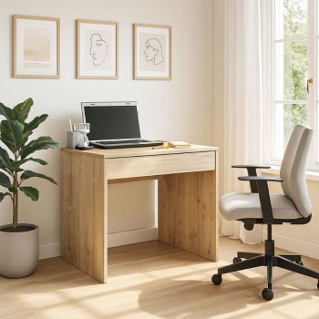 Γραφείο εργασίας Mida Megapap χρώμα sapphire oak 72x60x73,8εκ.