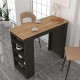 Τραπέζι μπαρ Monaco Megapap από μελαμίνη χρώμα ανθρακί - sapphire oak 120x51,6x101,8εκ. Τραπέζι μπαρ Monaco Megapap από μελαμίνη χρώμα ανθρακί - sapphire oak 120x51,6x101,8εκ.