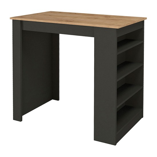 Τραπέζι μπαρ Monaco Megapap από μελαμίνη χρώμα ανθρακί - sapphire oak 120x51,6x101,8εκ. Τραπέζι μπαρ Monaco Megapap από μελαμίνη χρώμα ανθρακί - sapphire oak 120x51,6x101,8εκ.