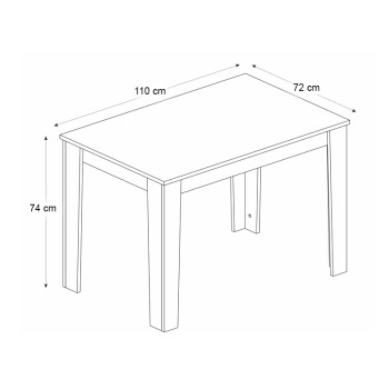 Τραπέζι Darlen Megapap χρώμα καρυδί - μαύρο εφέ μαρμάρου 110x72x74εκ.