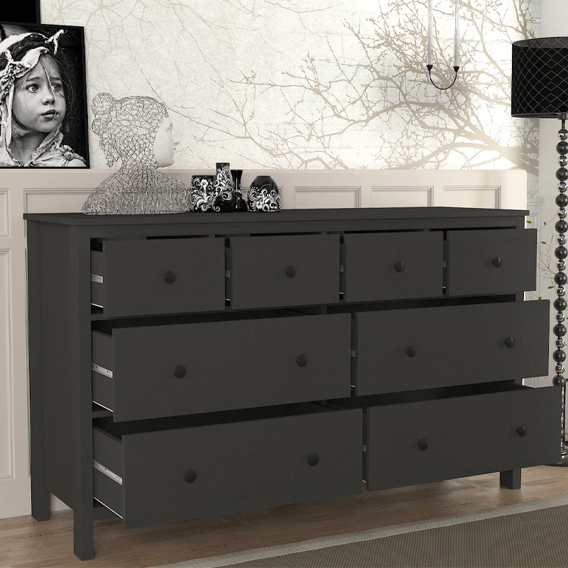 Συρταριέρα - Μπουφές Sabina Megapap χρώμα ανθρακί 160x50x96εκ.